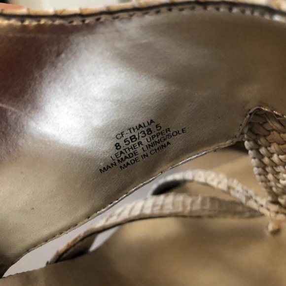 Chi by Carlos Falchi "THALIA" Beige Wedges 8.5M - Picture 5 of 8